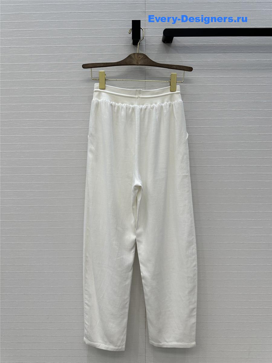 L0r0 P1ana white cotton-linen trousers