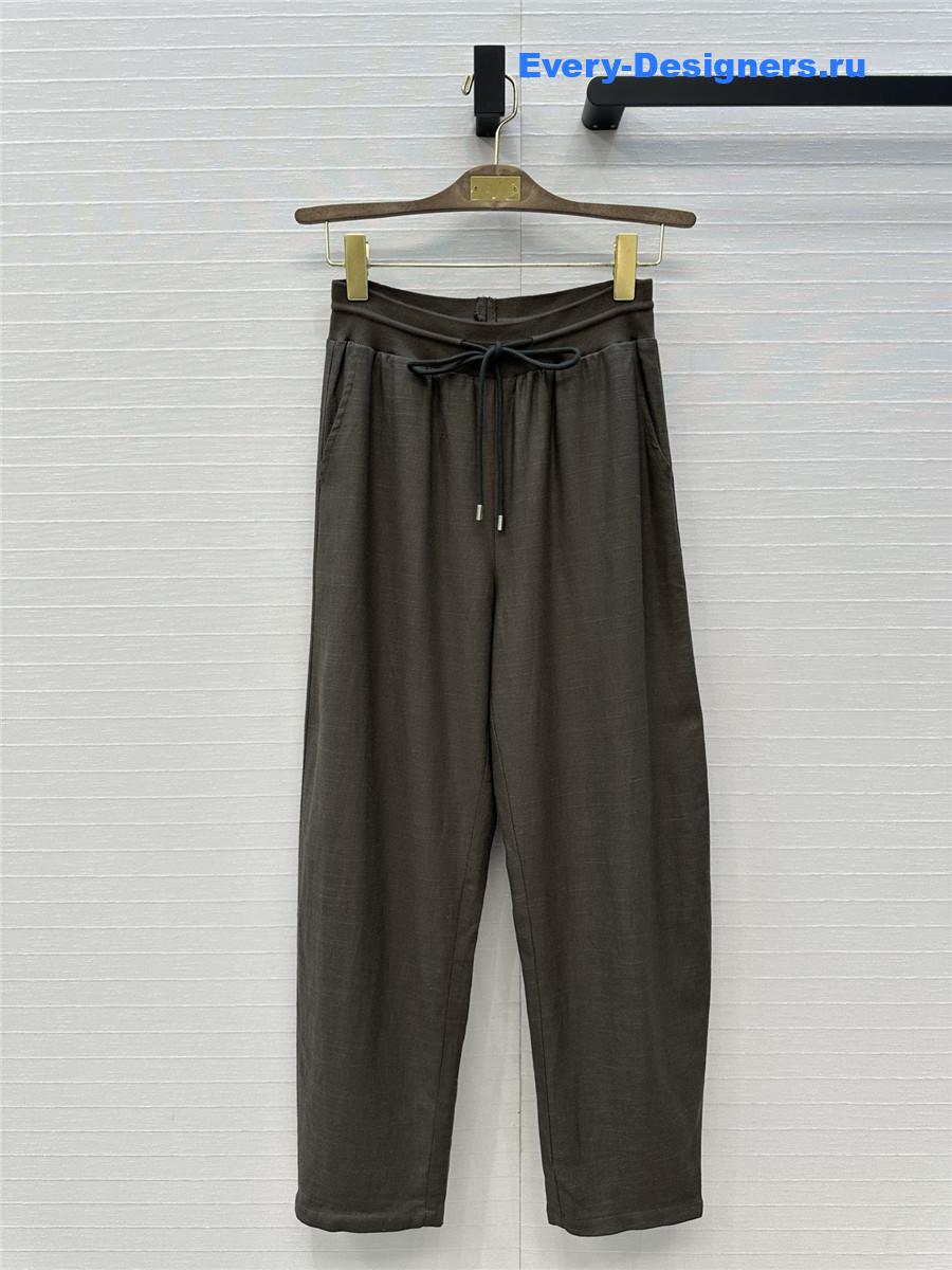 L0r0 P1ana gray cotton-linen trousers