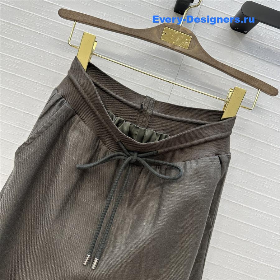 L0r0 P1ana gray cotton-linen trousers