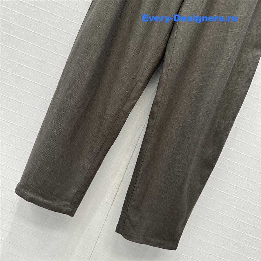 L0r0 P1ana gray cotton-linen trousers