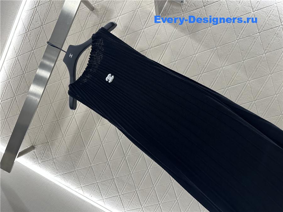 Ch**el black knitted halterneck dress