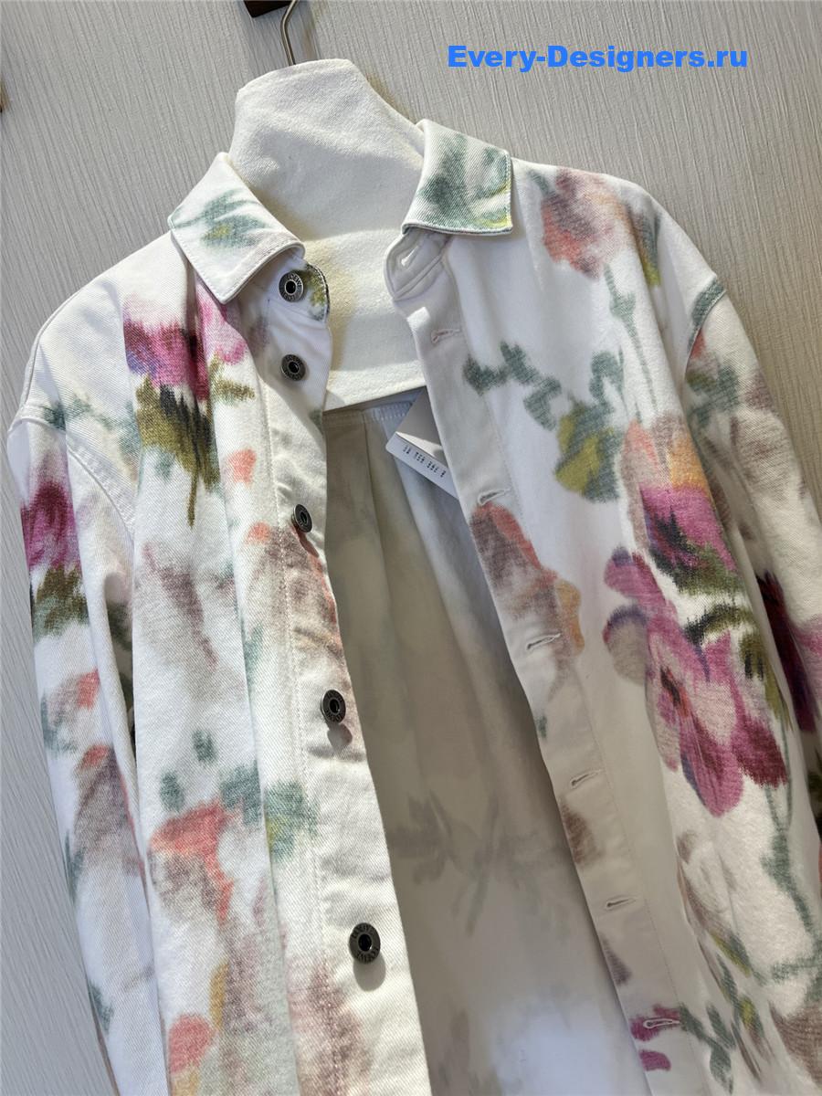 L0ew* floral denim overshirt