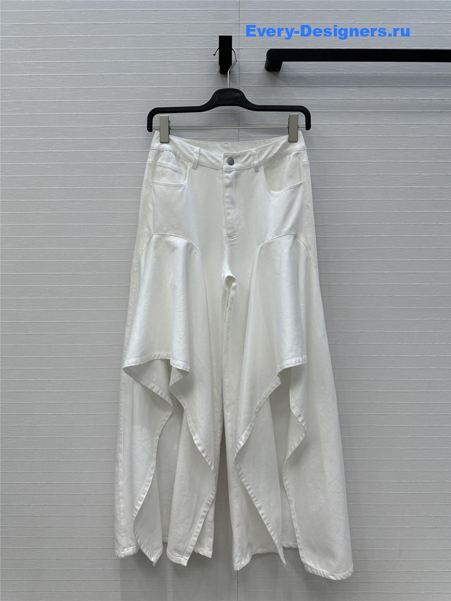 ALAIA Ruffle Slit Jeans