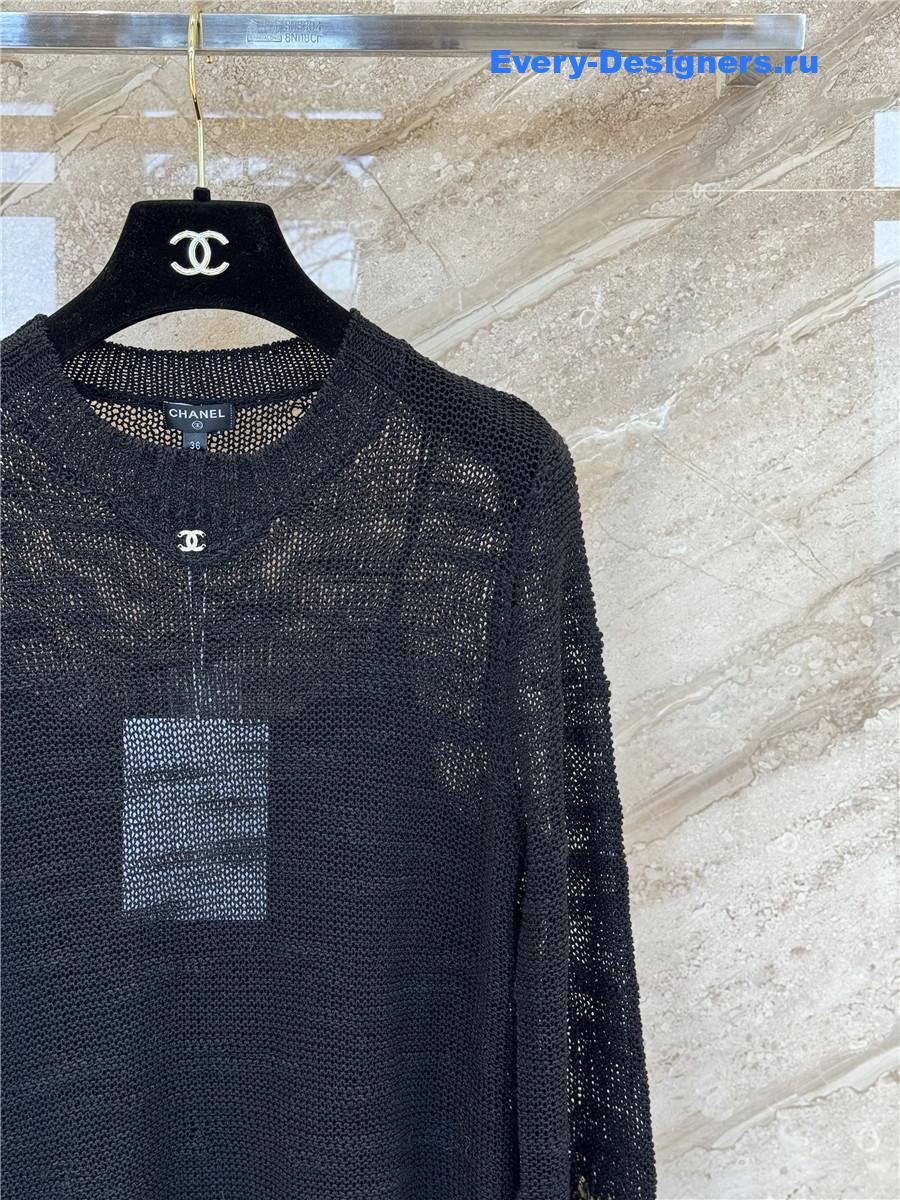 Ch**el gold yarn striped dress