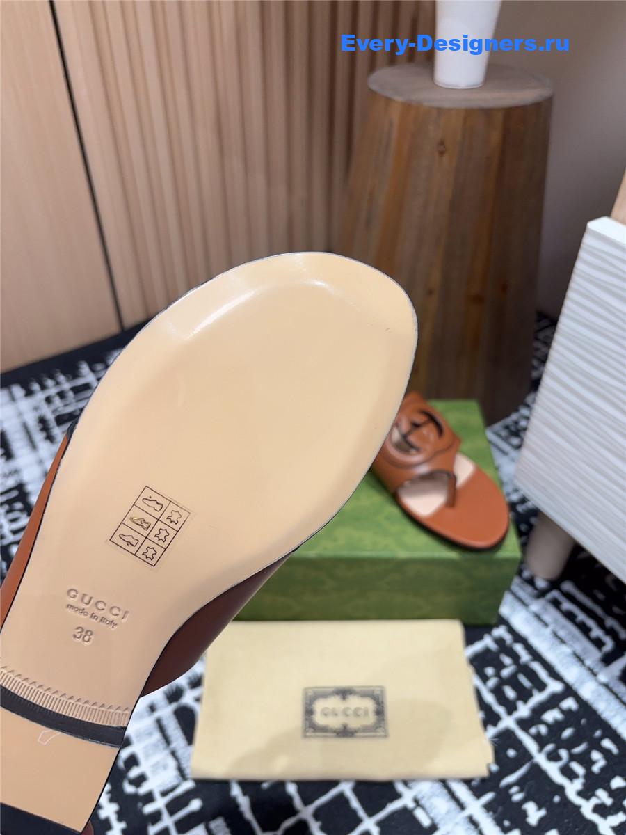 Gvc*1 gg brown leather sandals