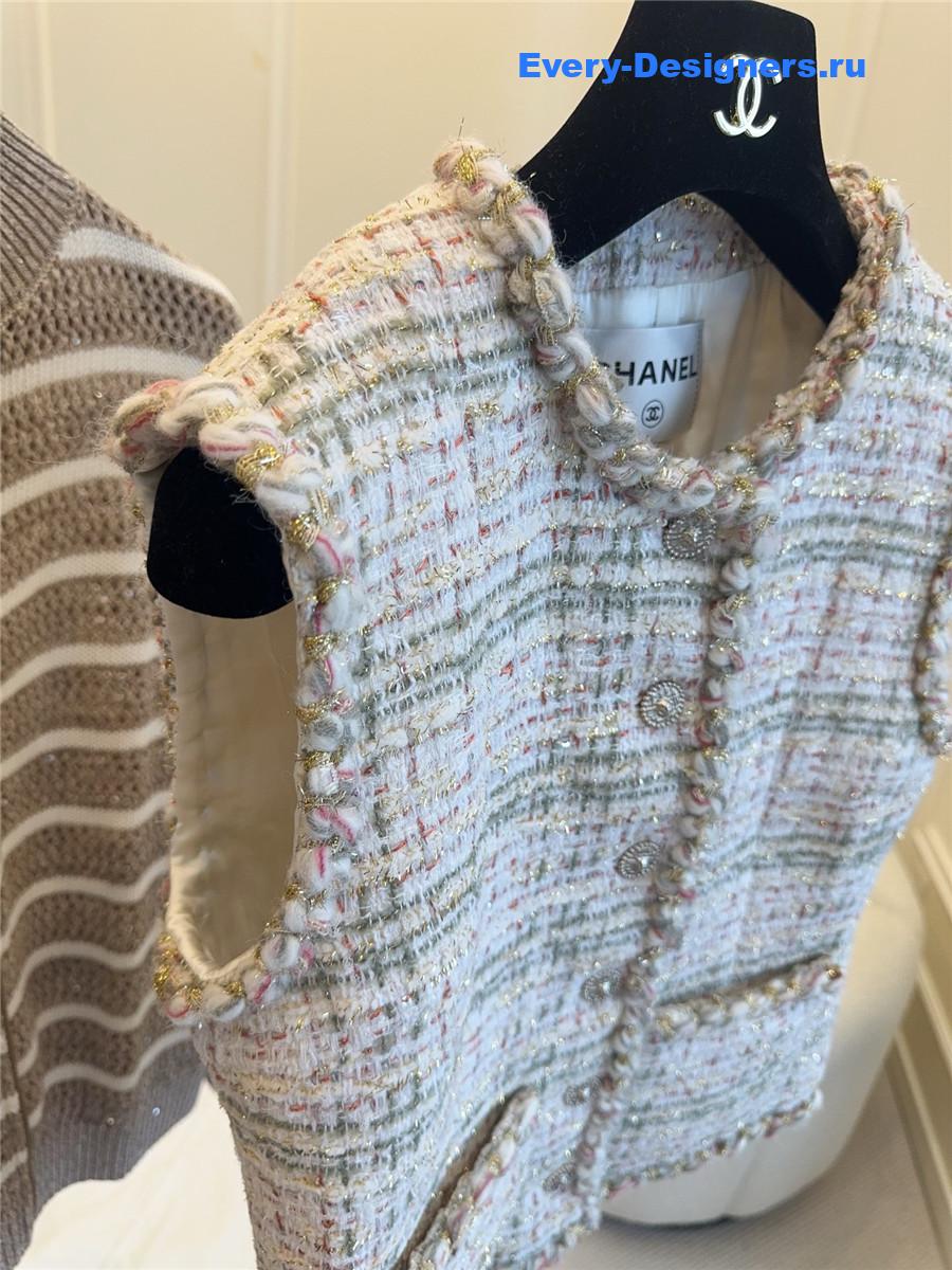 Ch**el tweed vest coat