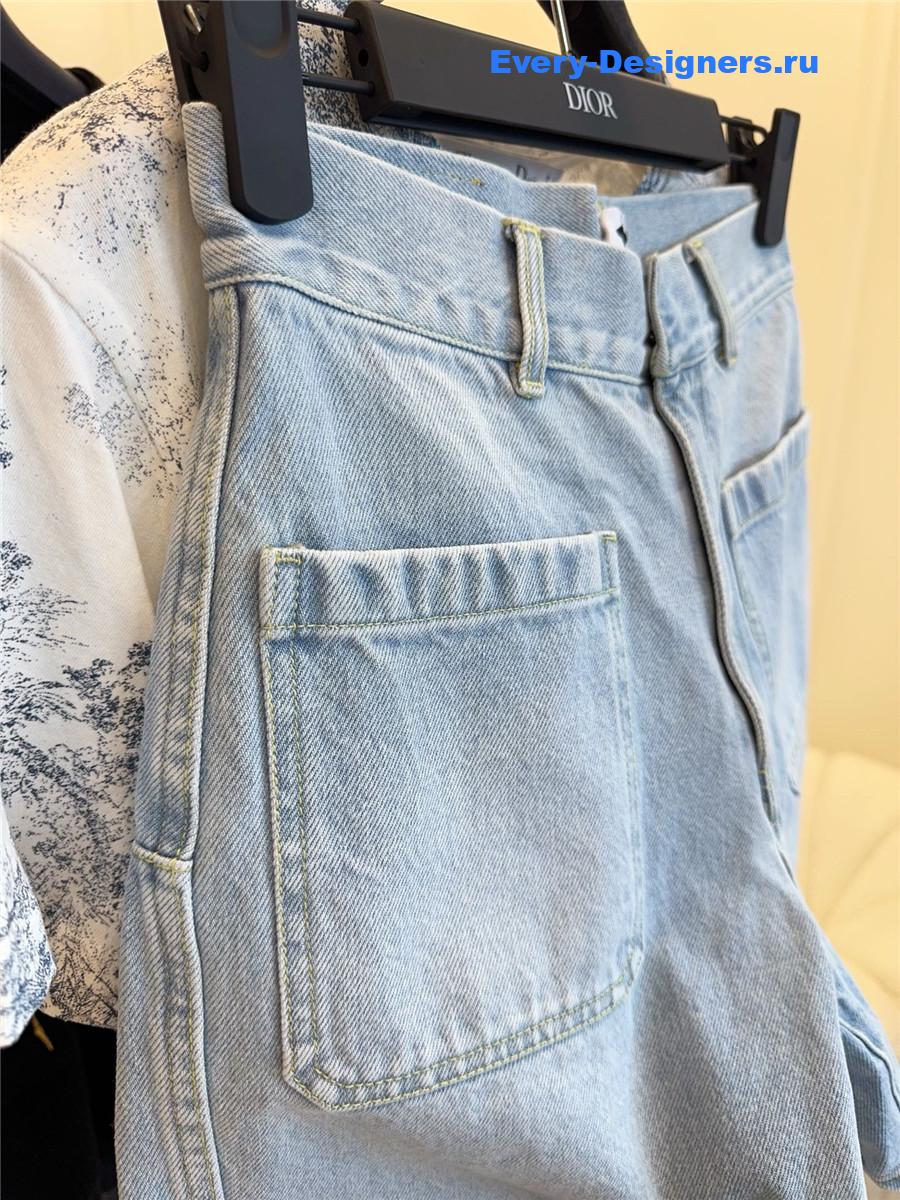 D10r printed denim shorts