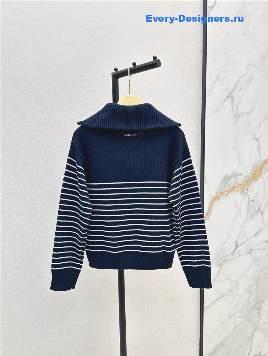 Miu Miu blue white cashmere sweater