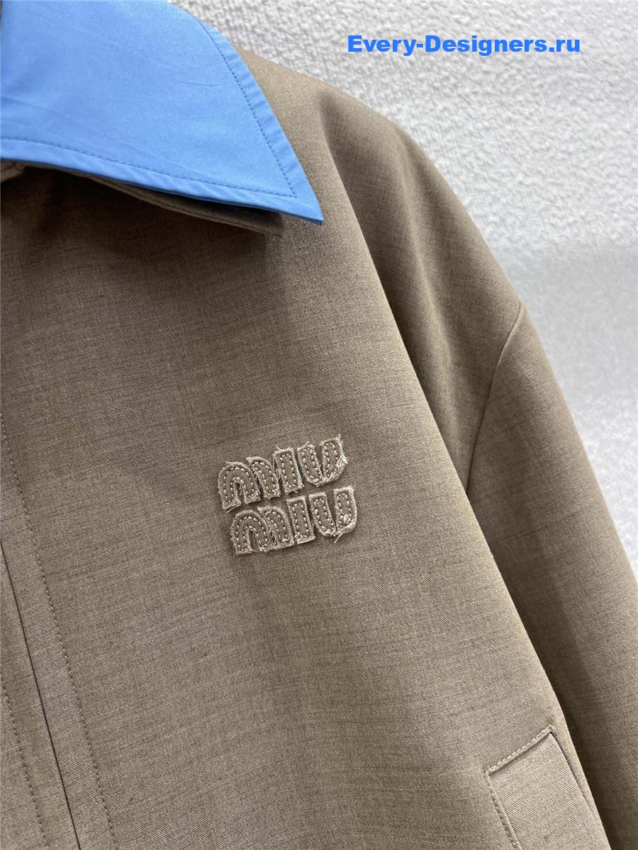 Miu Miu Brown Gabardine Blouson Jacket