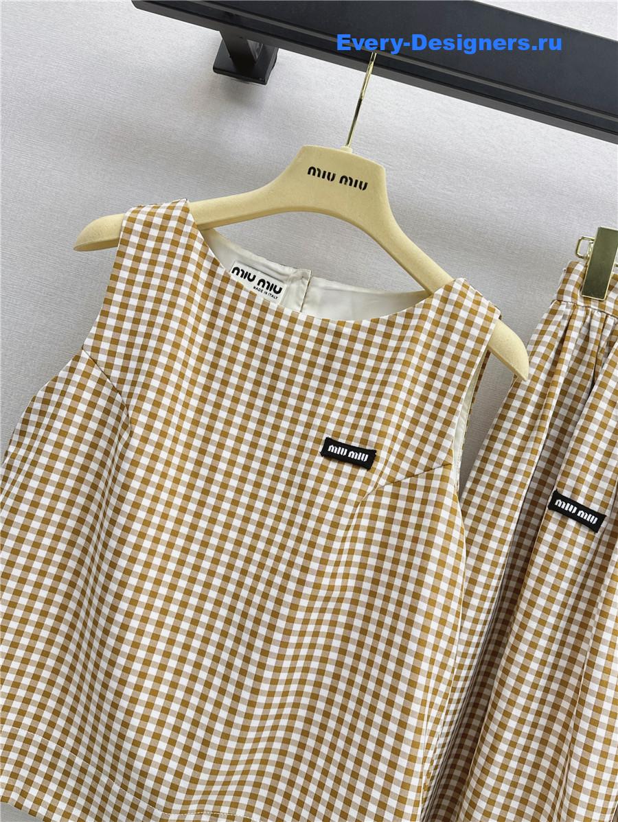Miu Miu Checked Sleeveless Set