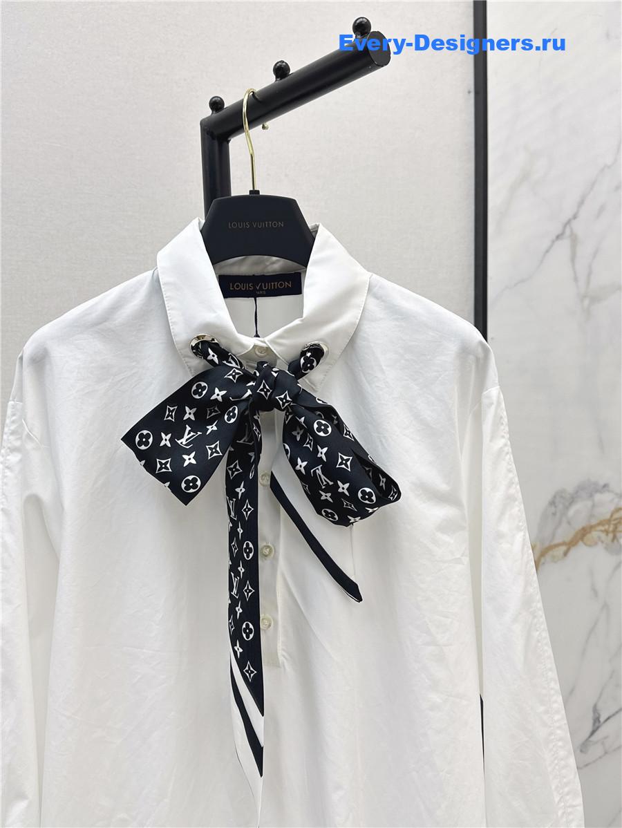 l0vis Vvtt0n monogram scarf shirt dress