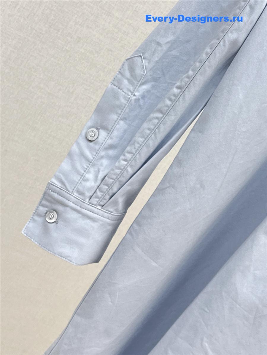 l0vis Vvtt0n blue monogram scarf shirt dress