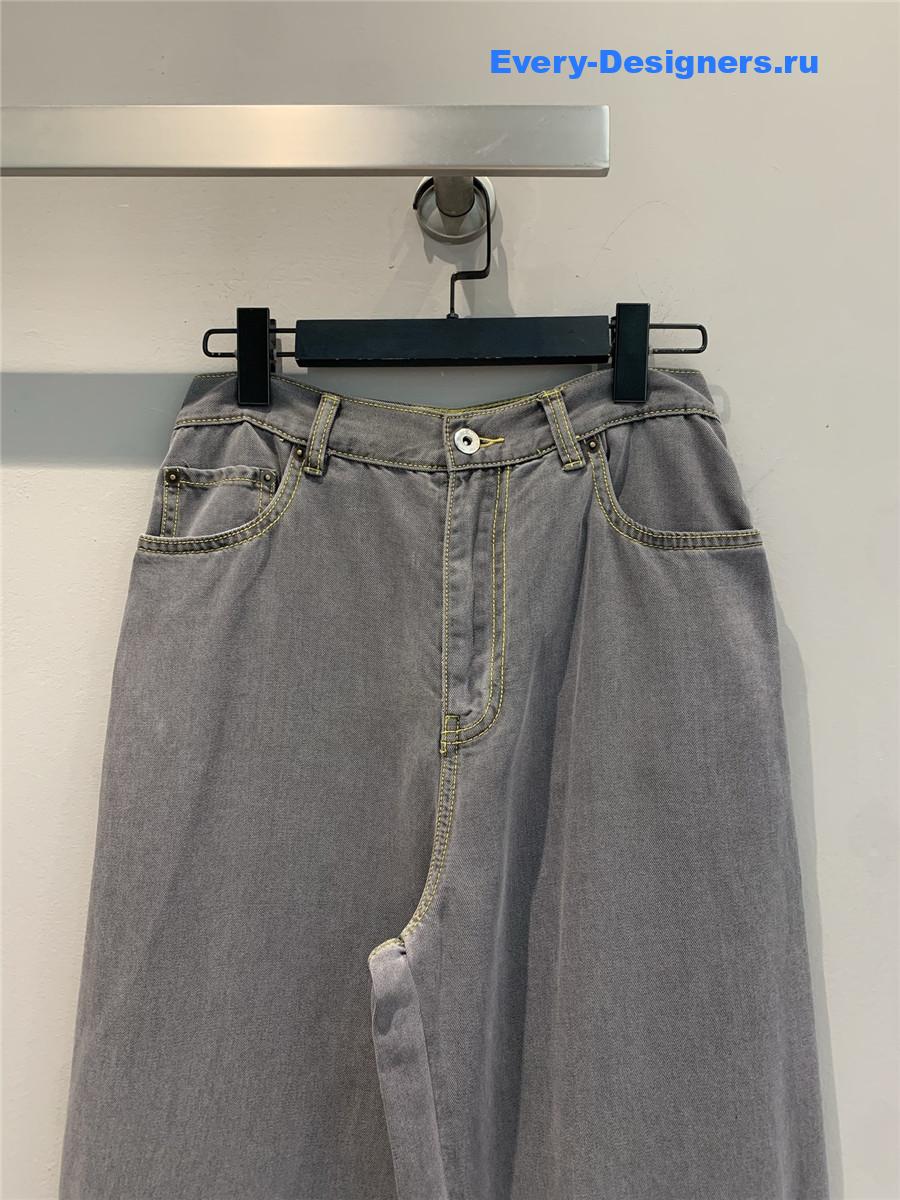 Miu Miu Grey Wide-Leg Jeans