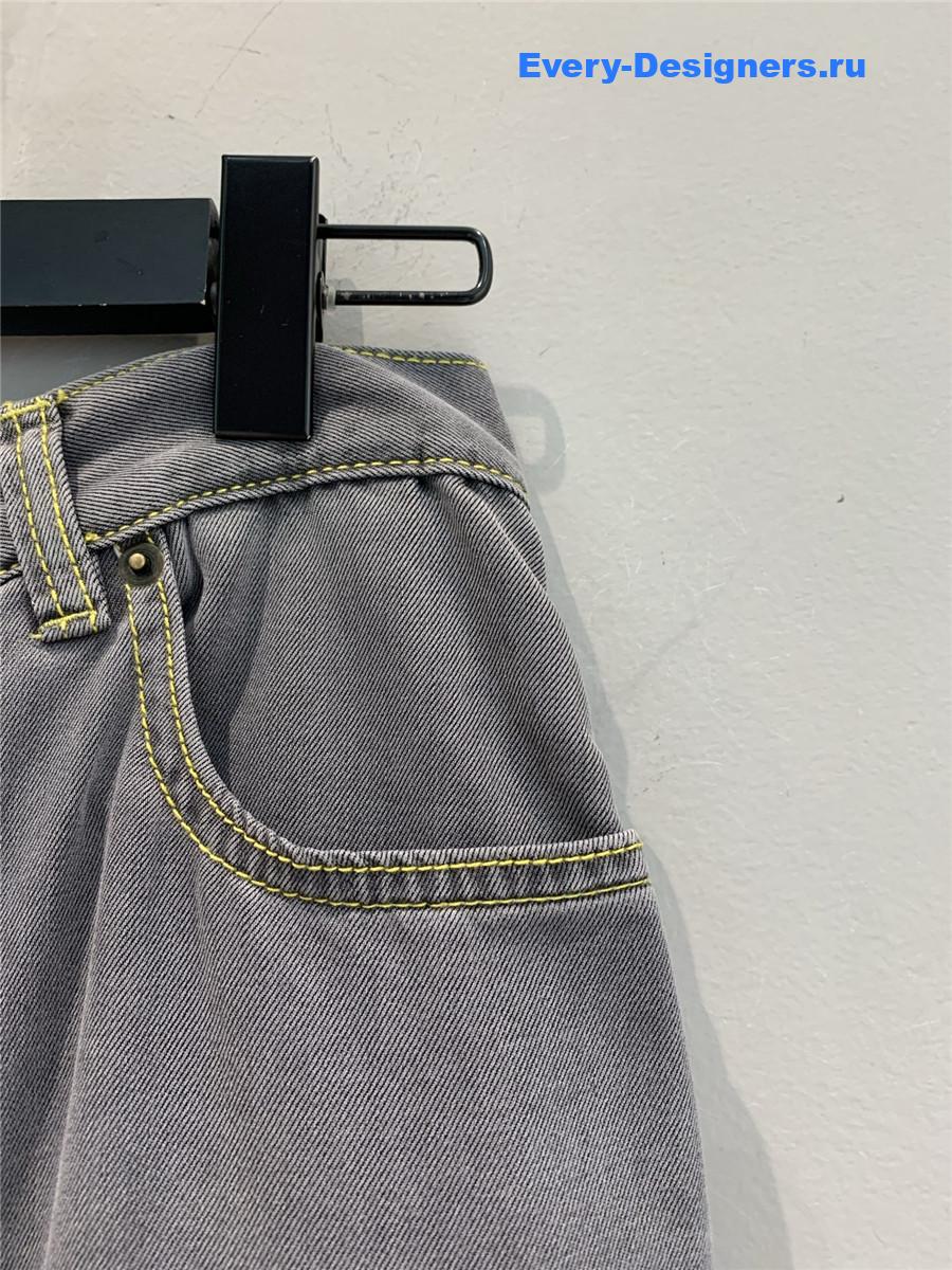 Miu Miu Grey Wide-Leg Jeans