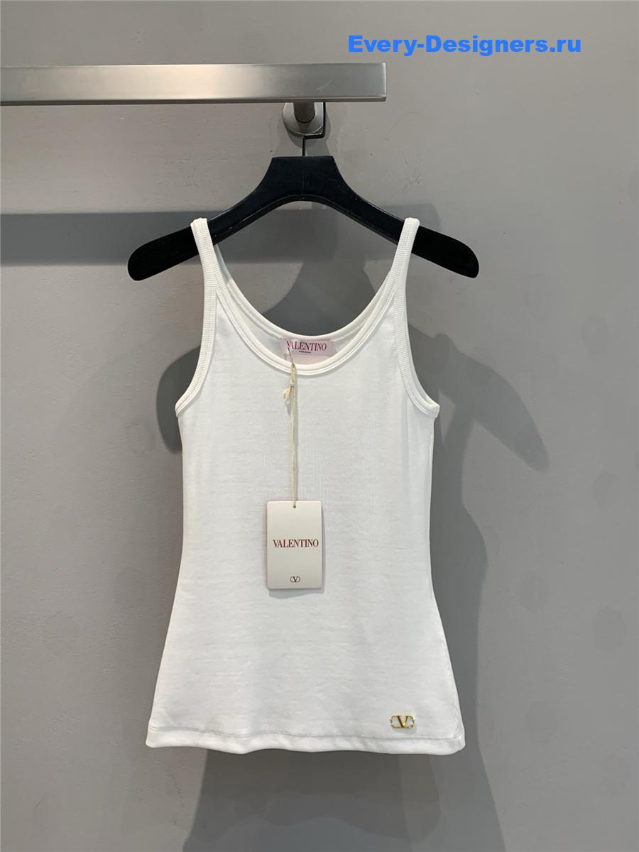 Va1e*ntin0 vgold ribbed tank top