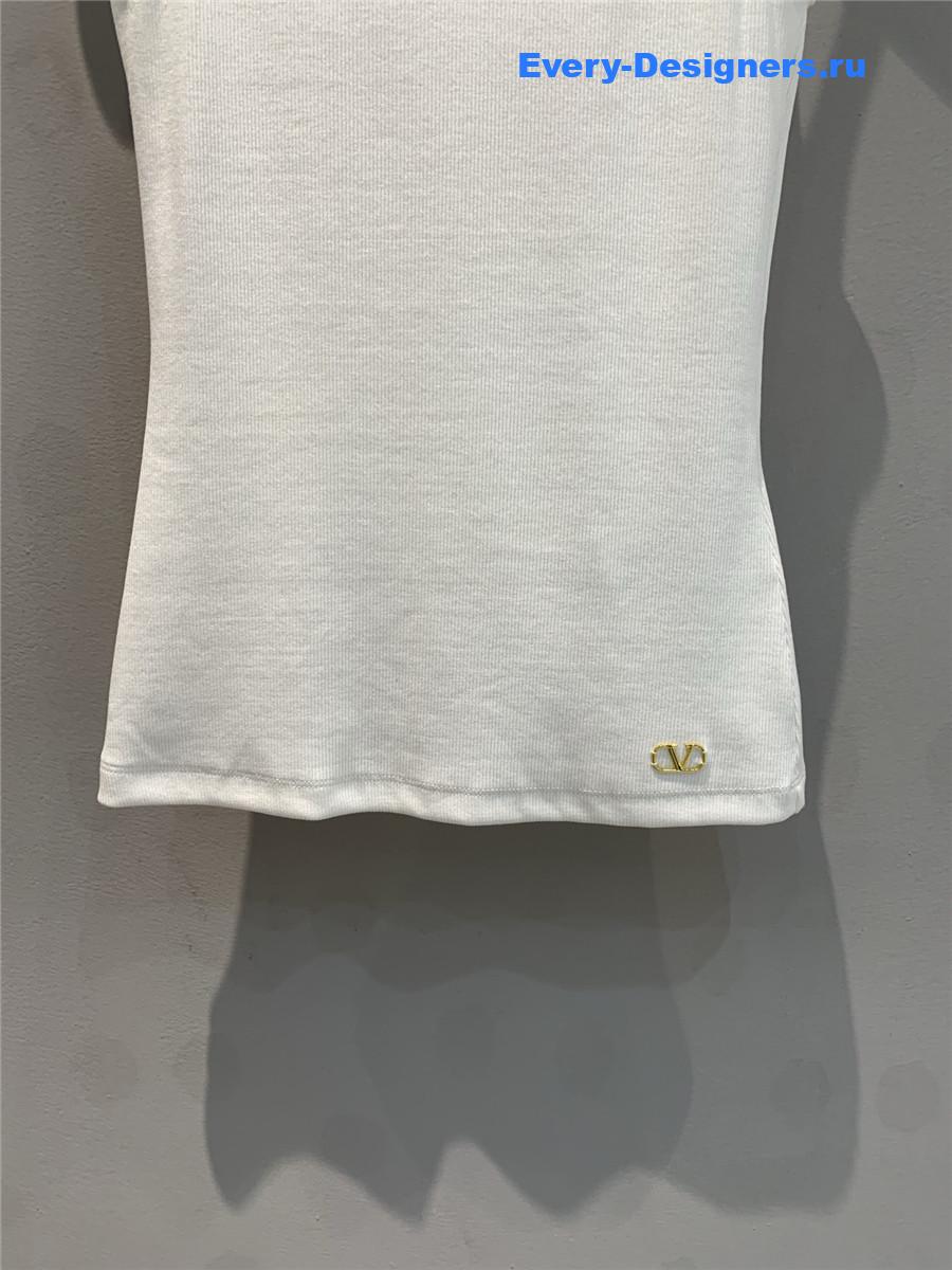 Va1e*ntin0 vgold ribbed tank top
