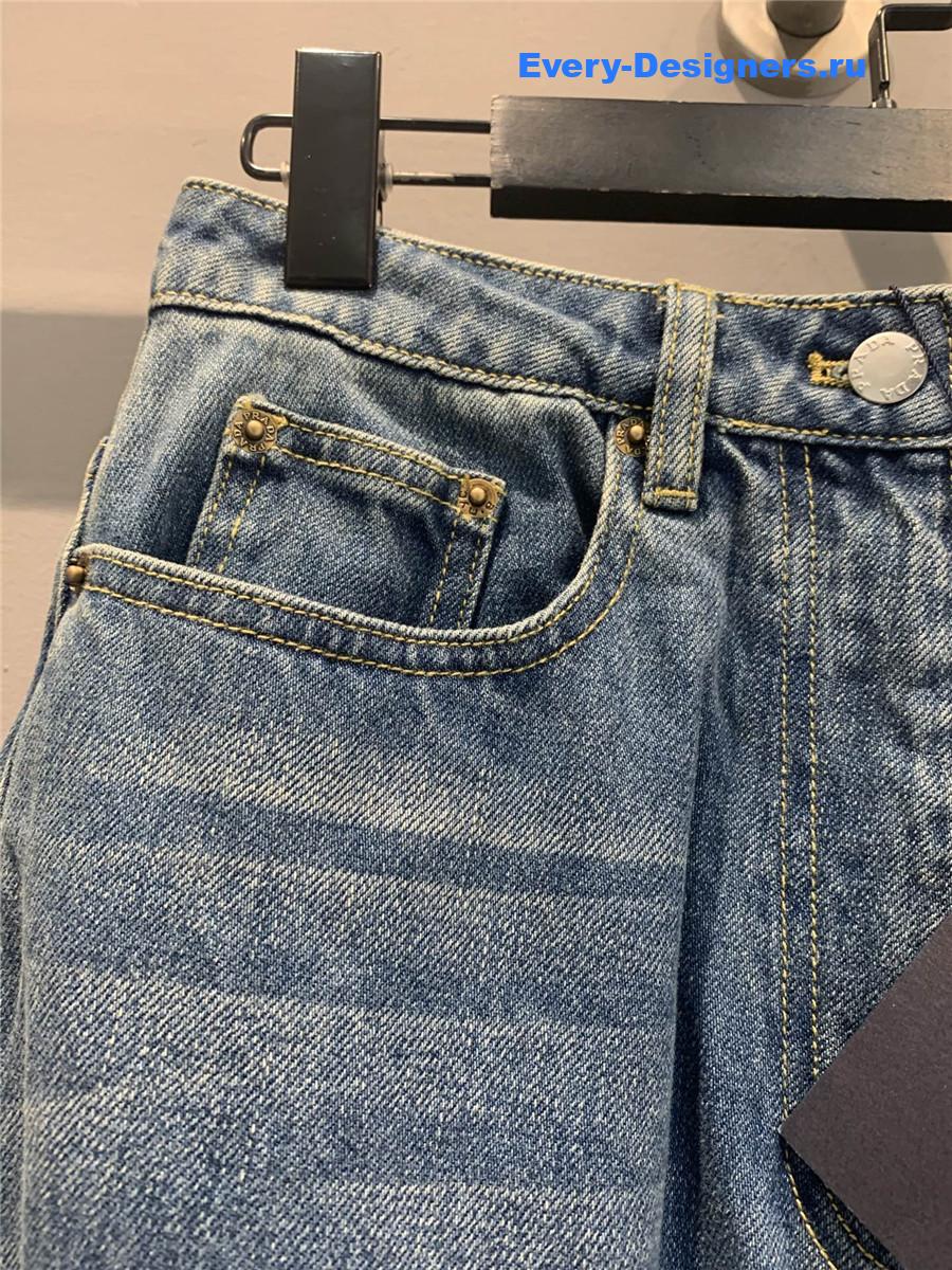 Pra*a blue high waist straight jeans