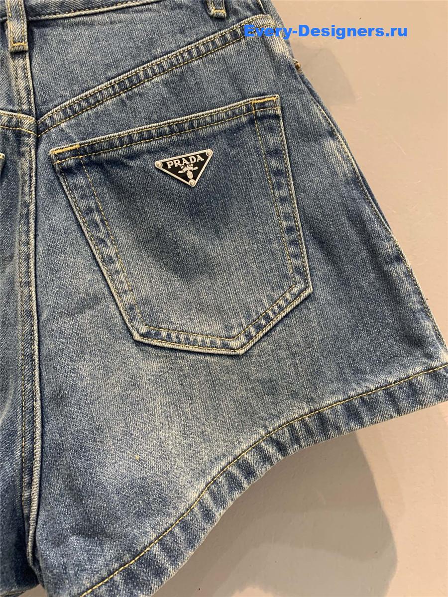 Pra*a sky blue denim shorts