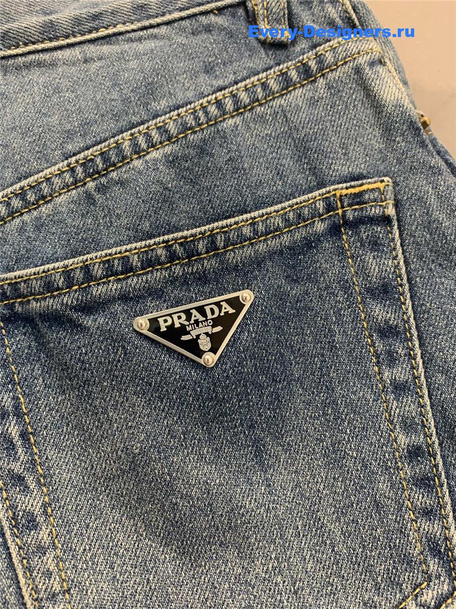 Pra*a sky blue denim shorts