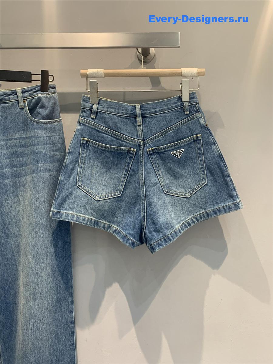 Pra*a sky blue denim shorts
