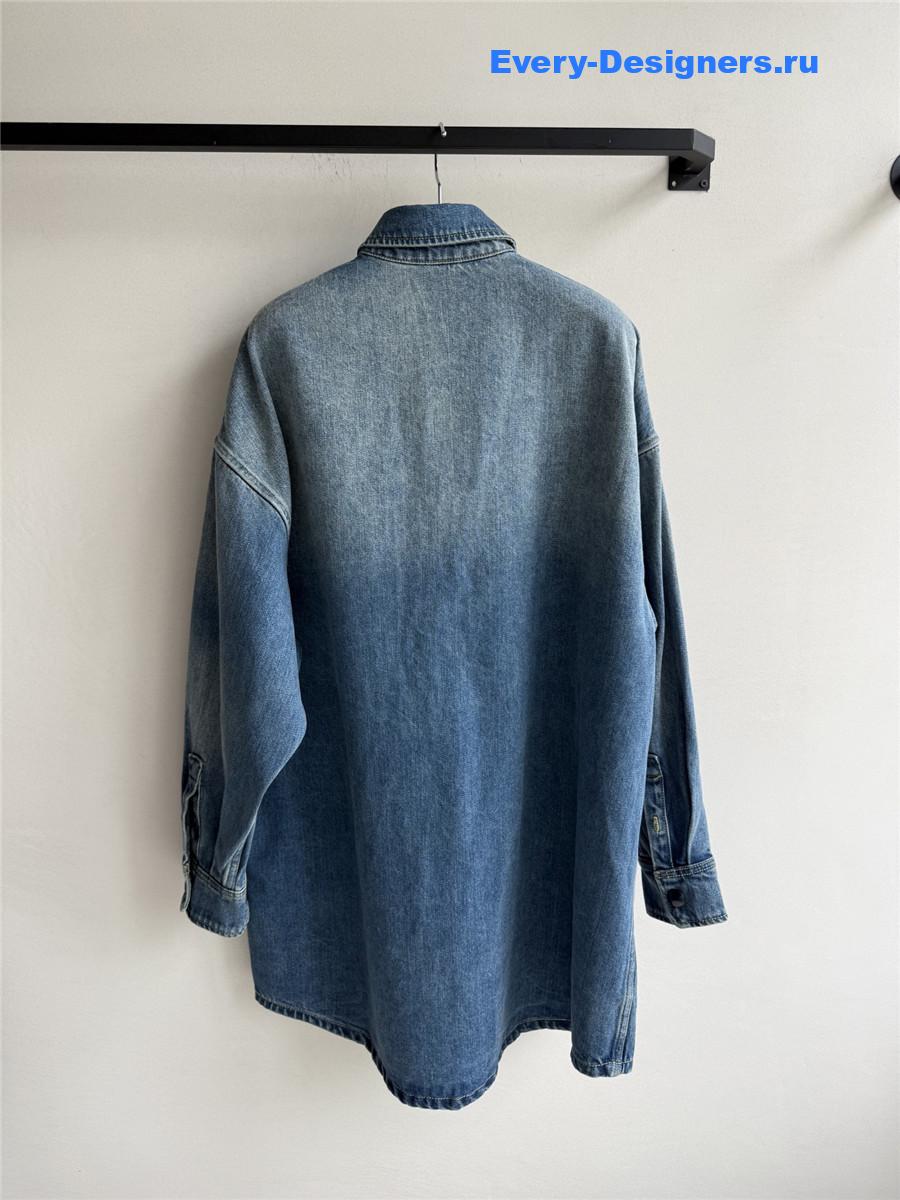 Pra*a oversize blue denim shirt