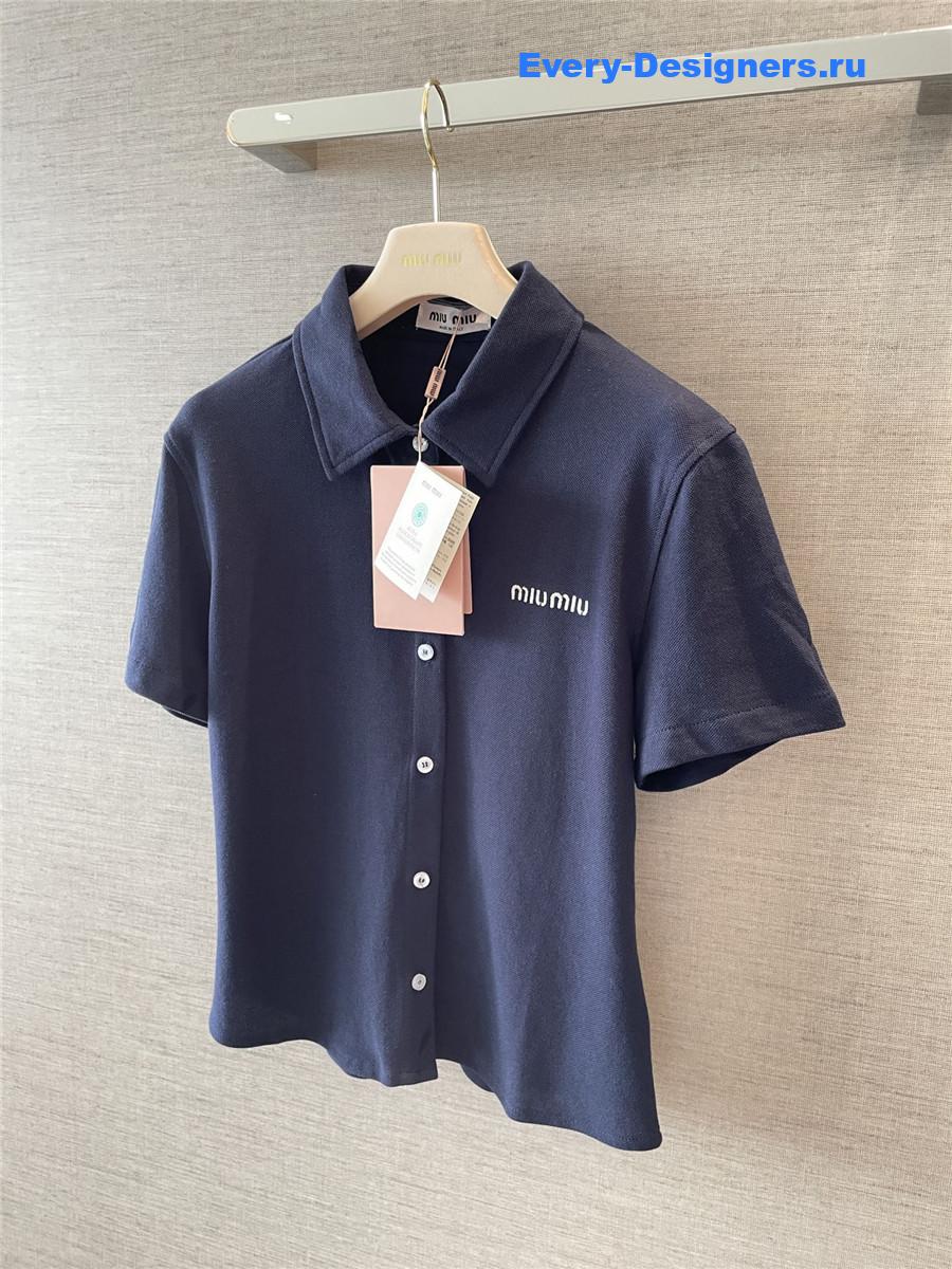 Miu Miu Blue Button Up Top