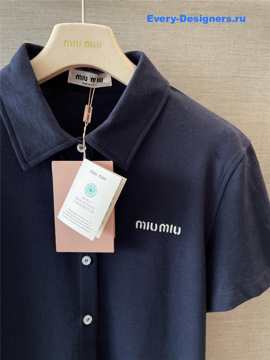 Miu Miu Blue Button Up Top