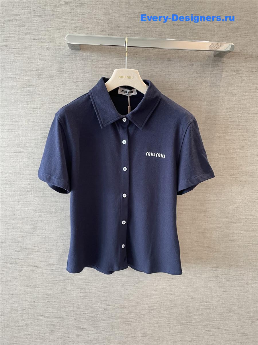 Miu Miu Blue Button Up Top