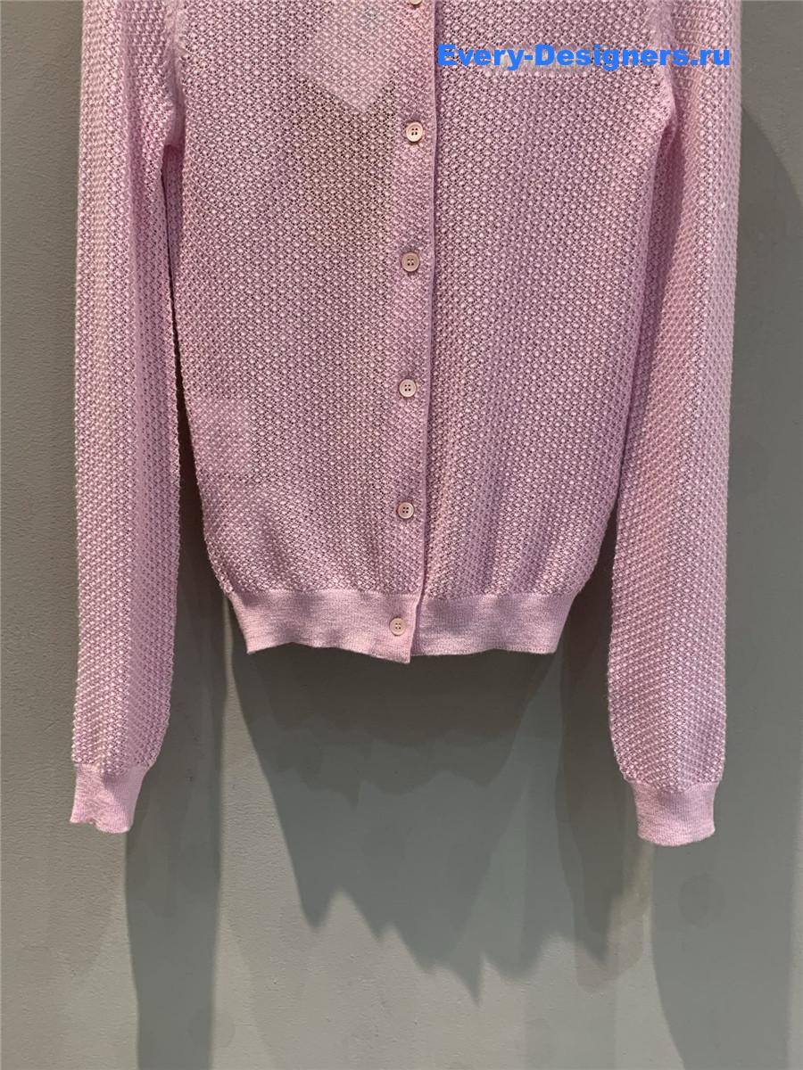 Miu Miu Alabaster Pink Cashmere Cardigan