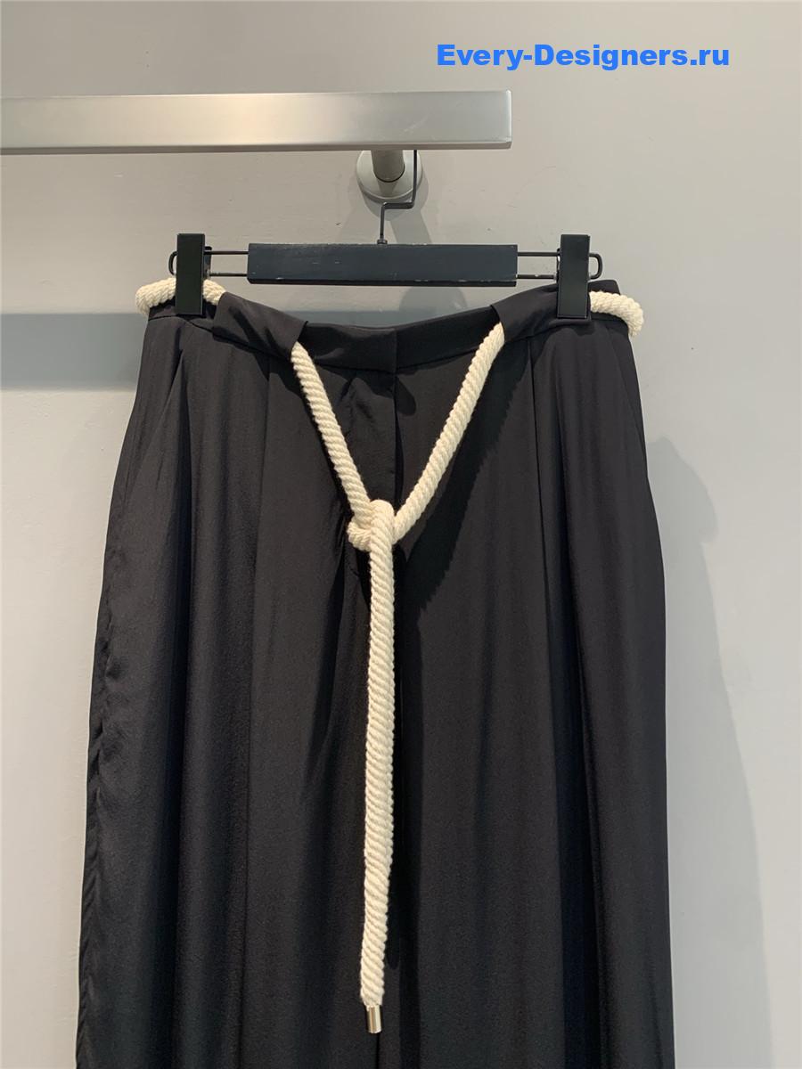 l0vis Vvtt0n black silk drawstring pants