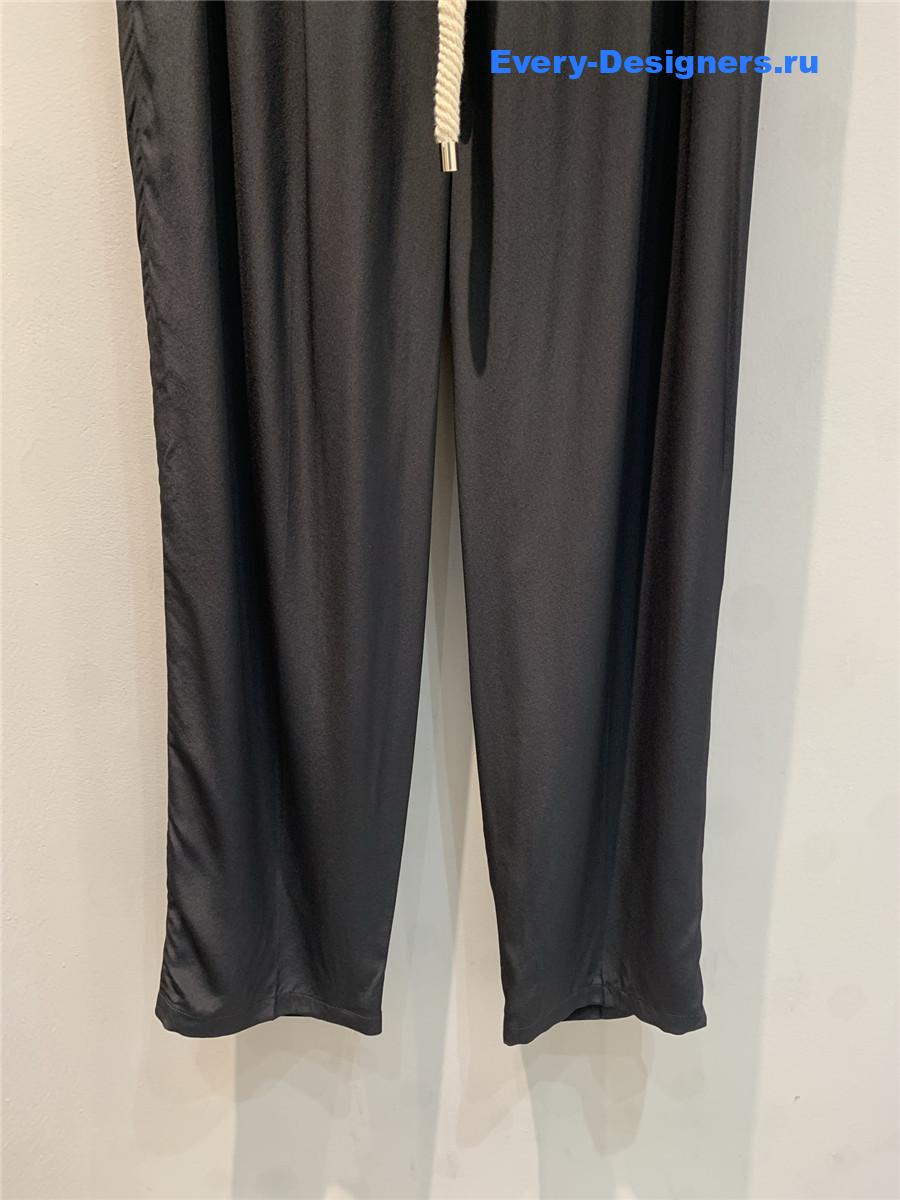 l0vis Vvtt0n black silk drawstring pants