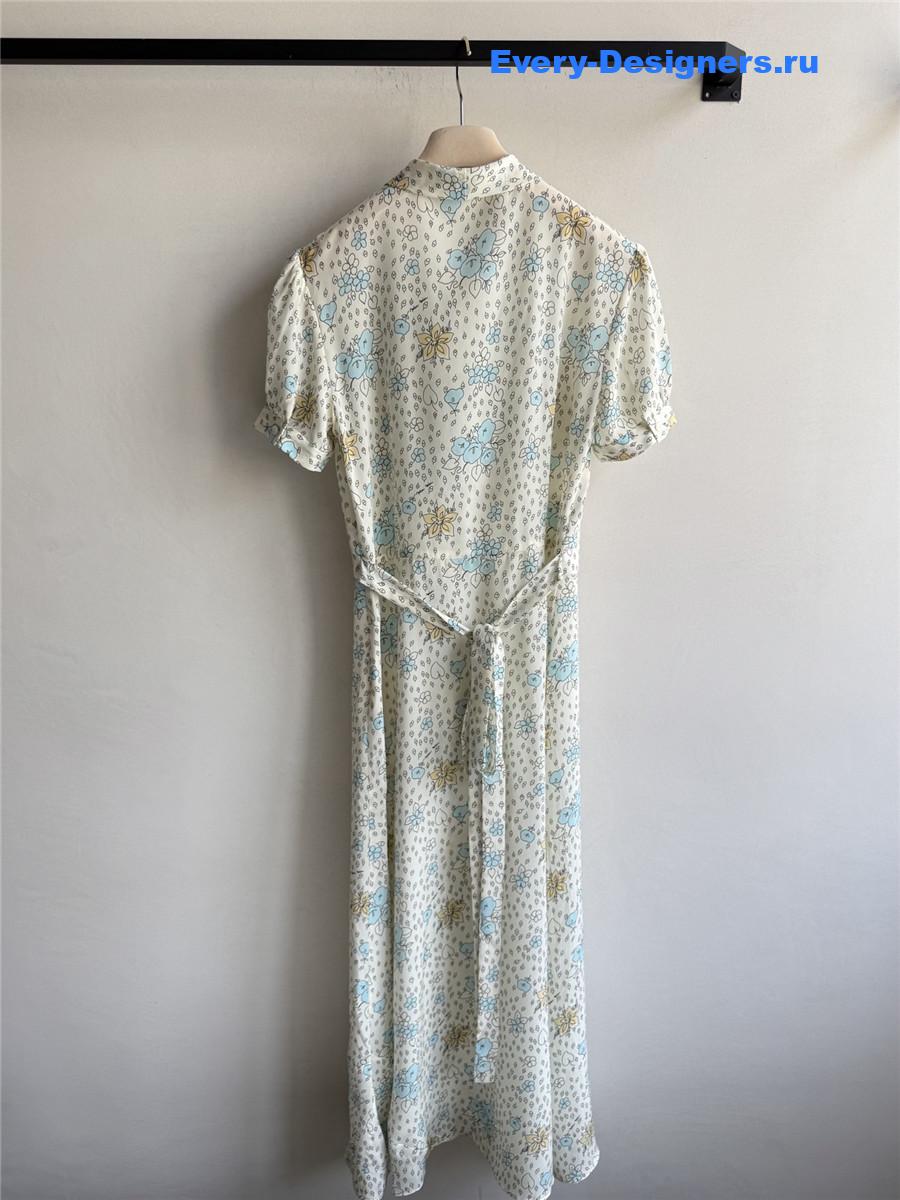 Miu Miu White Crêpe de Chine Dress