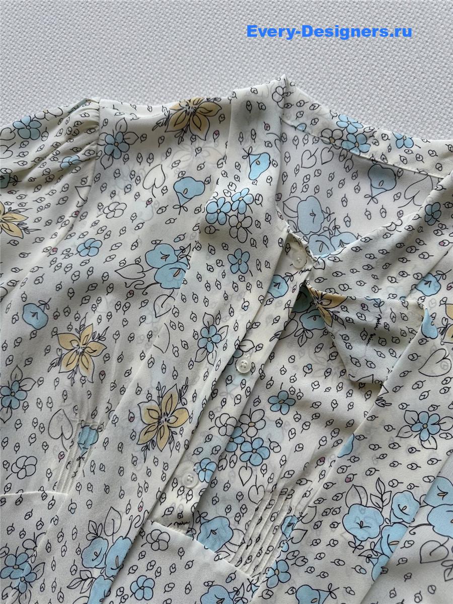 Miu Miu White Crêpe de Chine Dress