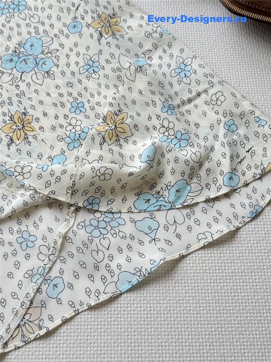 Miu Miu White Crêpe de Chine Dress