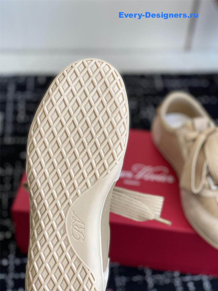 Roger Vivier Viv’ Low Beige Suede Sneakers