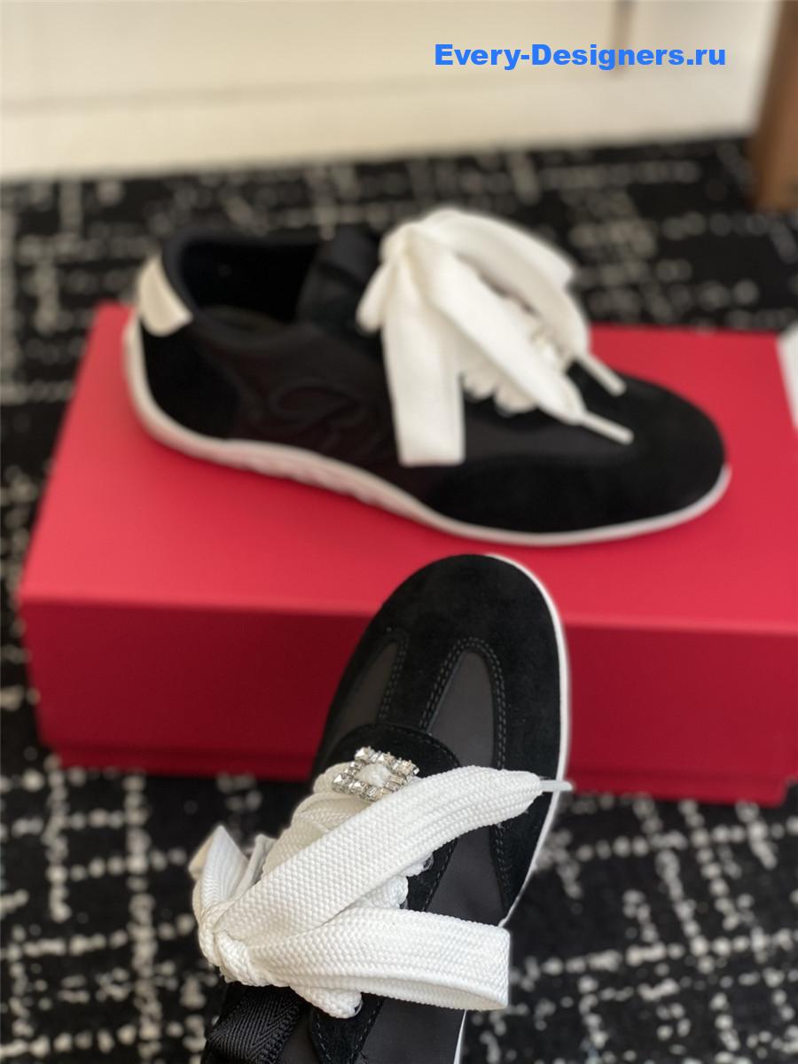 Roger Vivier Viv’ Low Black Suede Sneakers