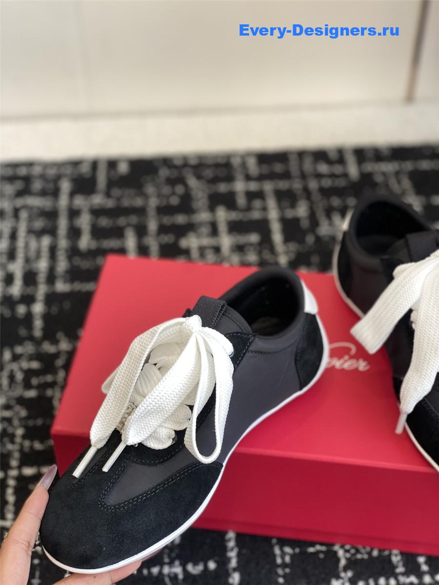 Roger Vivier Viv’ Low Black Suede Sneakers