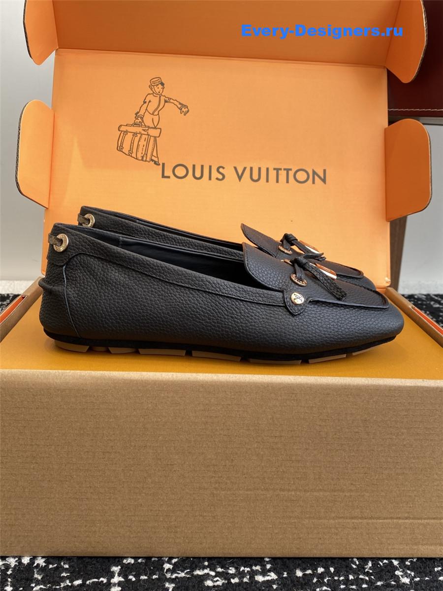 l0vis Vvtt0n gloria flat black loafers