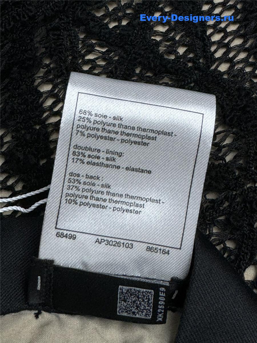 Ch**el black silk hollow dress