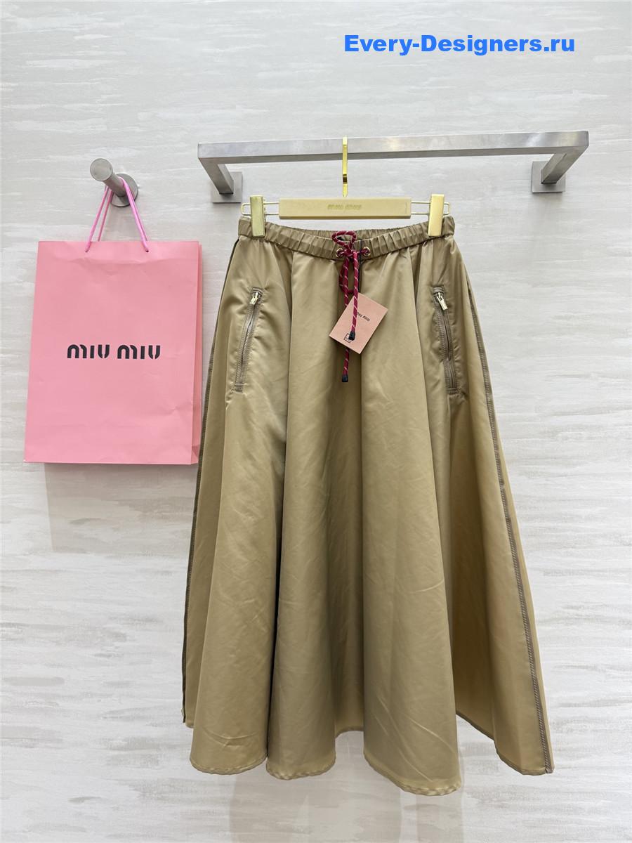 Miu Miu Clay Grey Technical Skirt