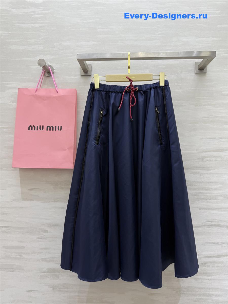 Miu Miu Navy Technical Skirt