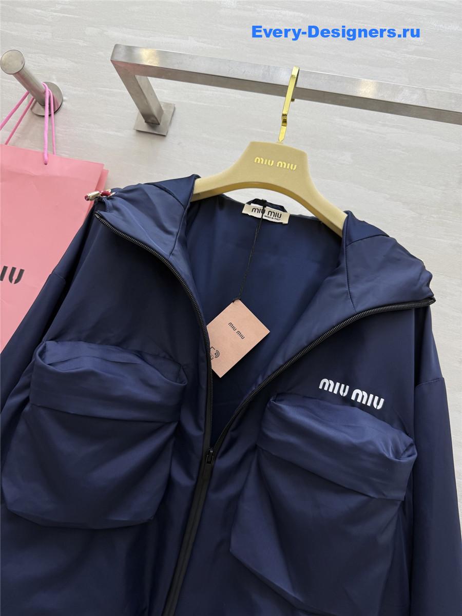Miu Miu Navy Technical Canvas Jacket