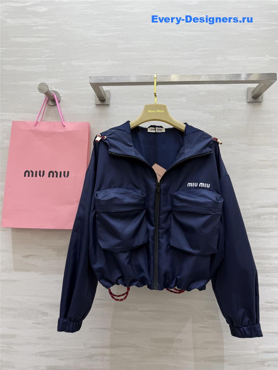 Miu Miu Navy Technical Canvas Jacket