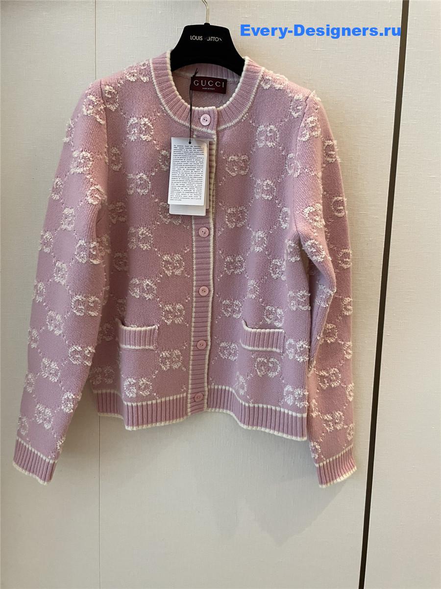 Gvc*1 gg jacquard cardigan in pink