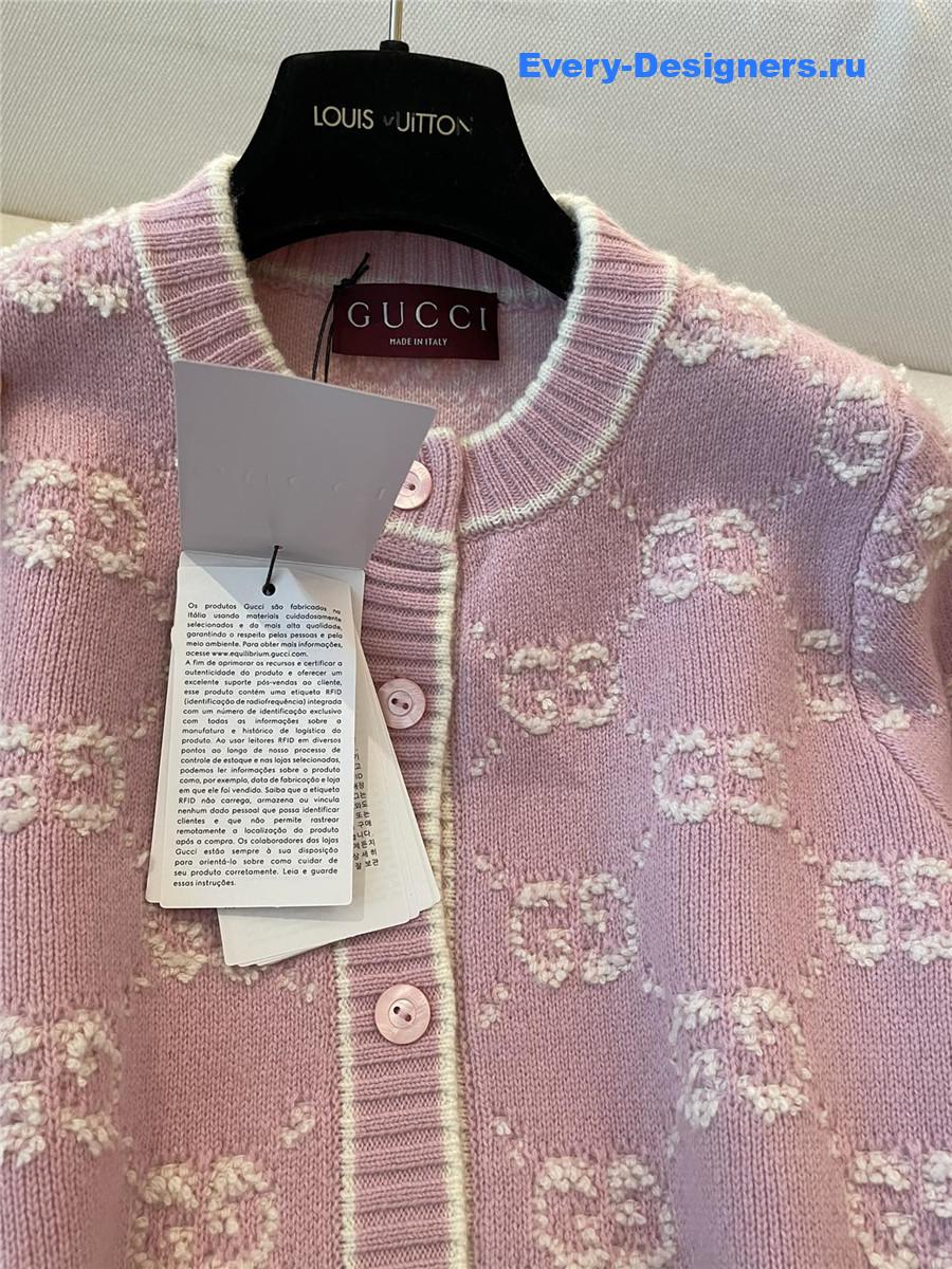 Gvc*1 gg jacquard cardigan in pink