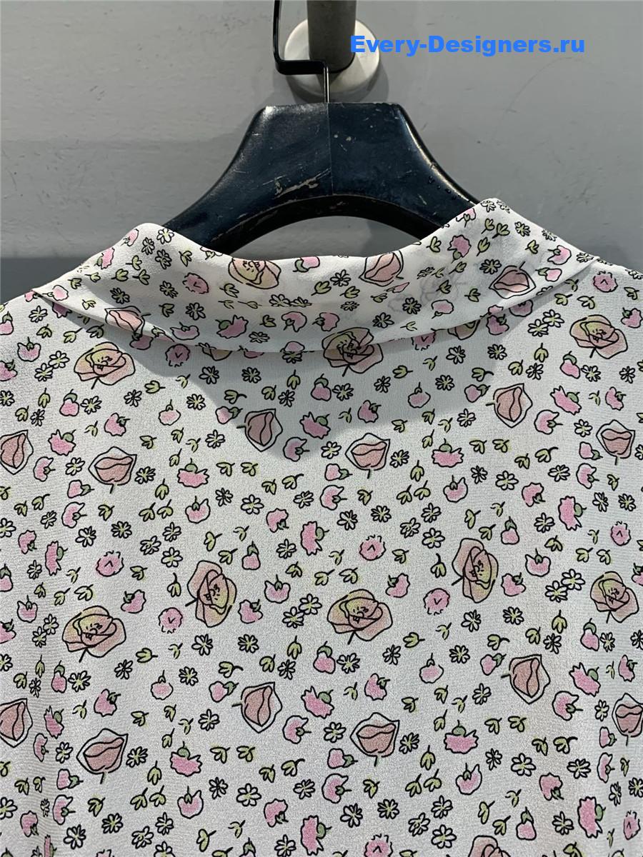 Miu Miu Crêpe de Chine Long Dress