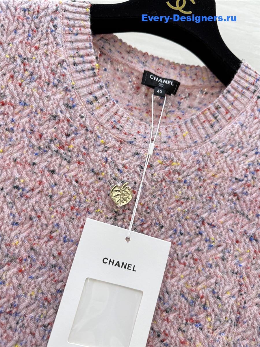 Ch**el pink wool woven vest