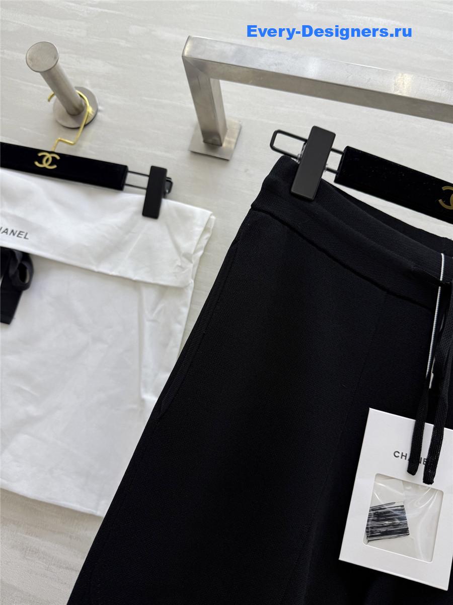 Ch**el black & white trim knit pants