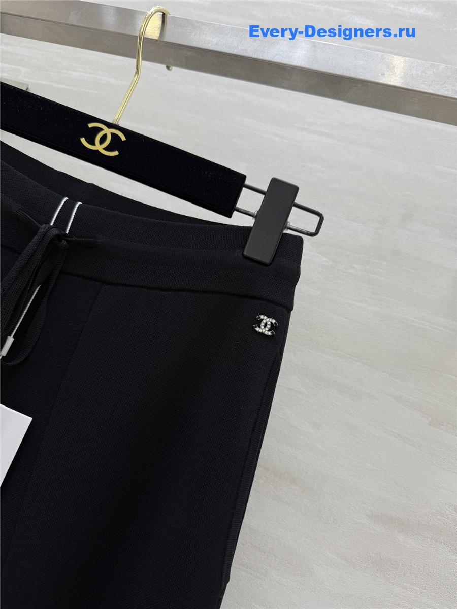 Ch**el black & white trim knit pants