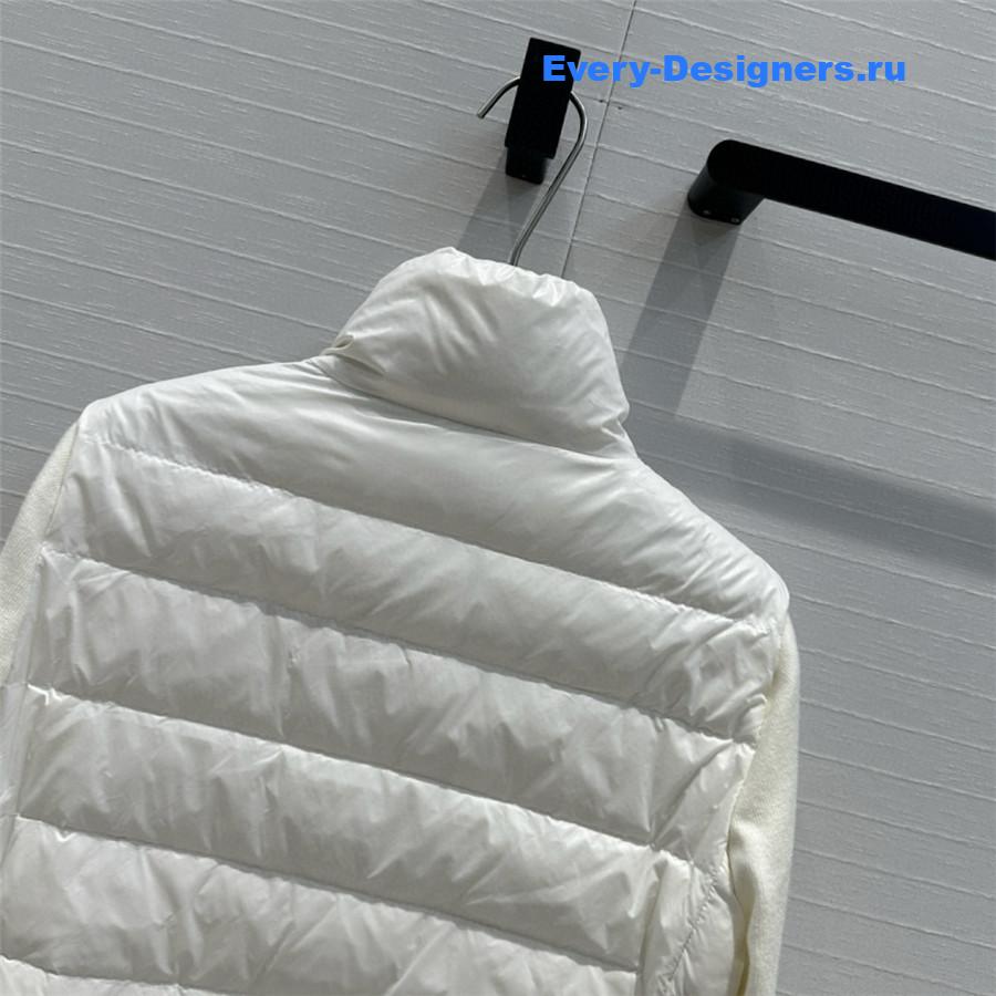 Moncler White Padded Wool Cardigan